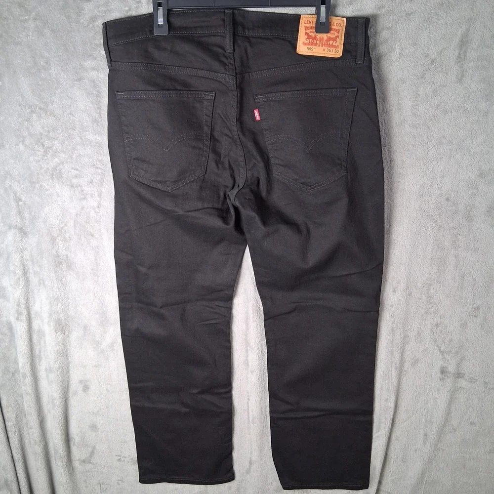 Levis 559 Relaxed Straight Jeans Mens 36x30 Black Denim Pants Classic Fit NWOT